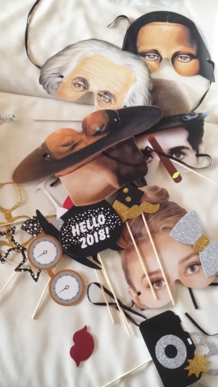 Photo Booth Props zu Silvester 2017