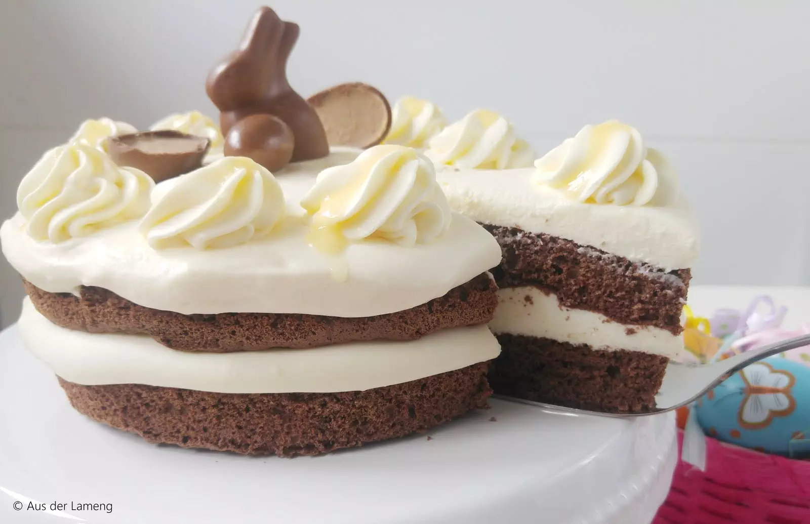 Süßer Schoko-Naked-Cake mit Eierlikör-Sahne | Gastbeitrag von Aus der Lameng | Osterkooperation mit Gewinnspiel | Sugarprincess 2019