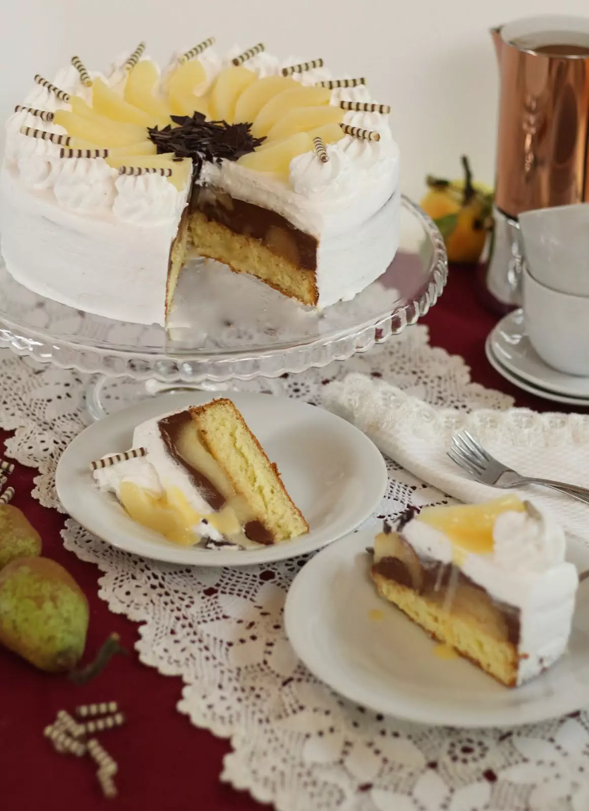 Traumhafte Birne-Helene-Torte | Torte mit Birnen und Schokolade | Rezept und Video von Sugarprincess
