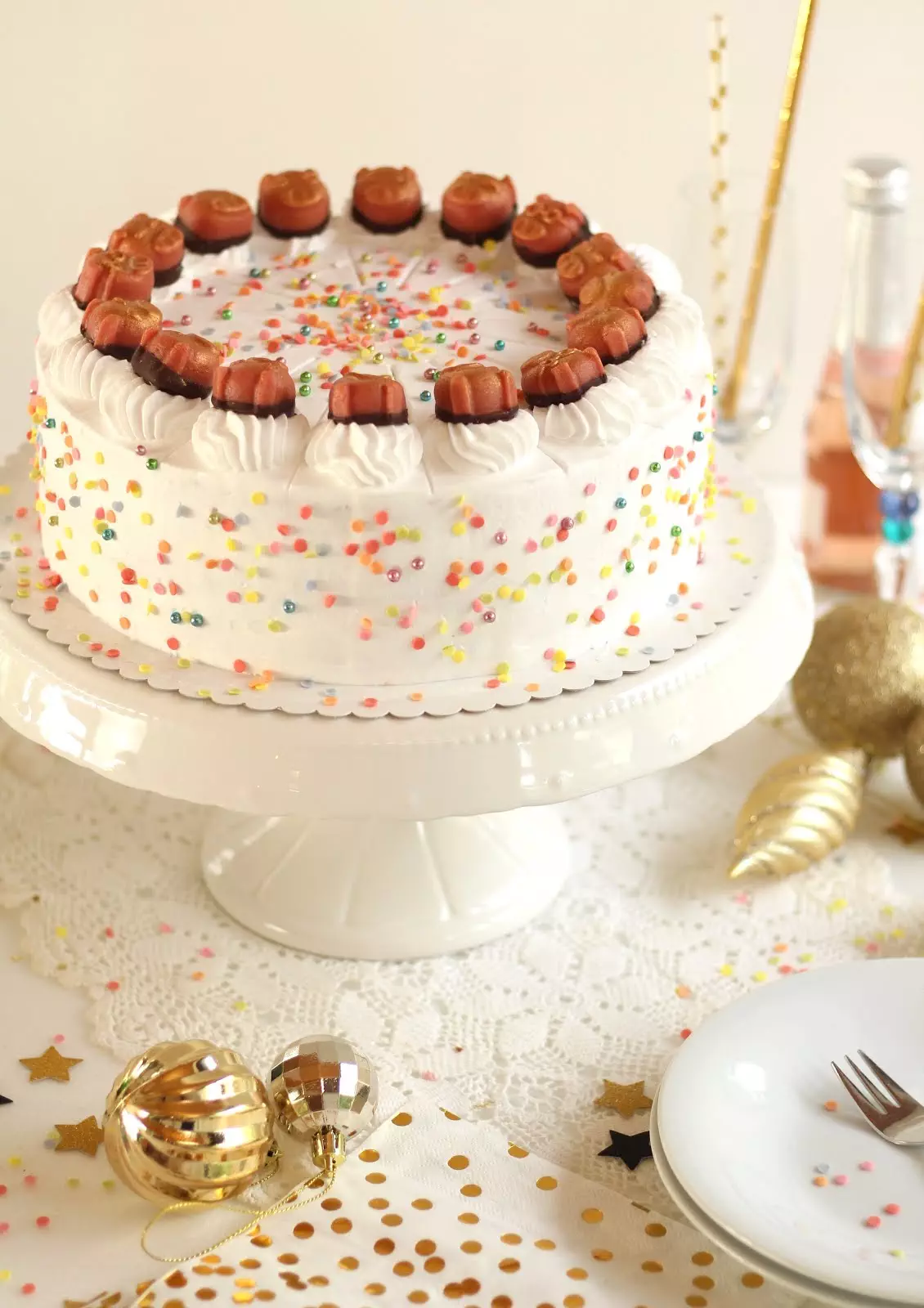 Super leckere Silvester Torte mit Sektcreme - Rezept und Video von Sugarprincess | SCCC 2019: Türchen Nr. 22 | Gewinnspiel