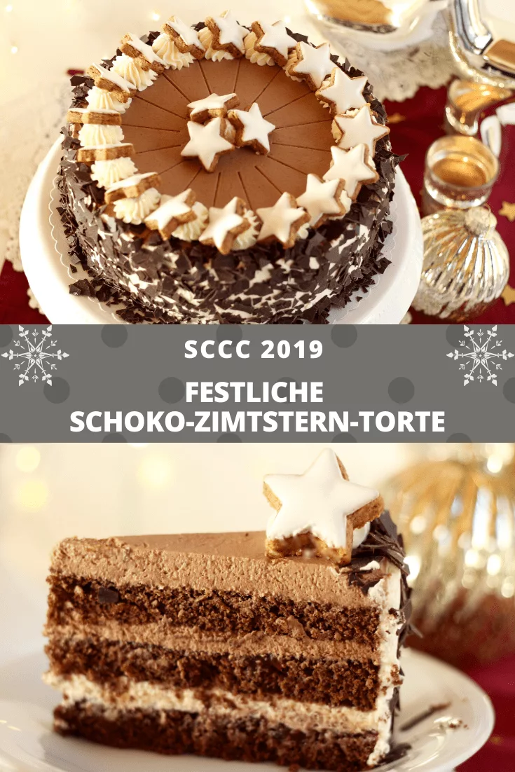 Schoko-Zimtstern-Torte - Rezept und Video von Sugarprincess | SCCC 2019: Türchen Nr. 8 | Gewinnspiel