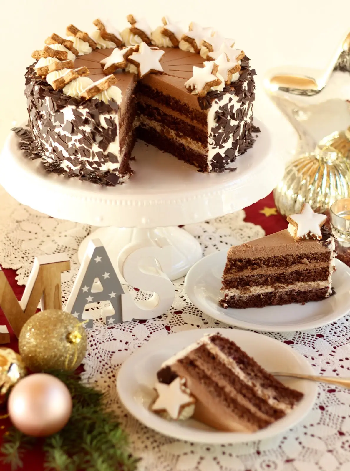 Schoko-Zimtstern-Torte - Rezept und Video von Sugarprincess | SCCC 2019: Türchen Nr. 8 | Gewinnspiel