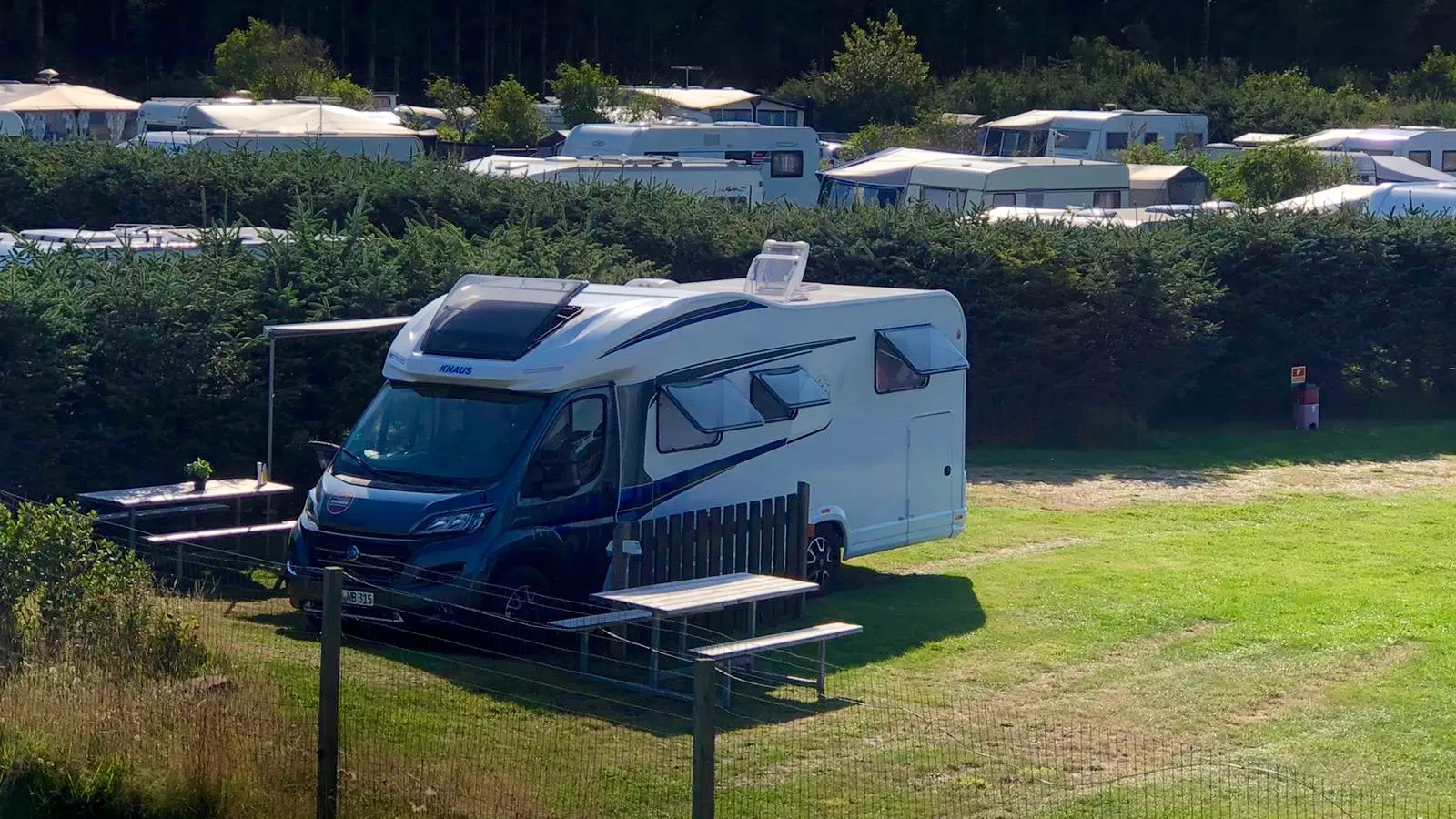 Dänemark-Rundreise im Sommer 2020: Knaus Wohnmobil auf dem Campingplatz Grønhoj Camping