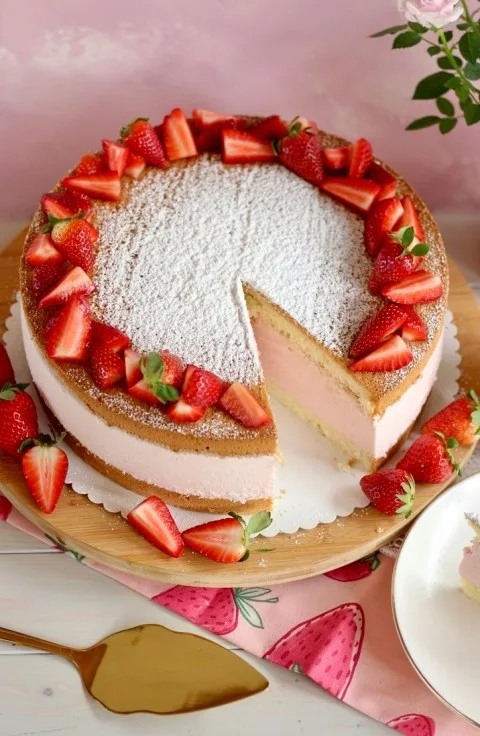 Traumhafte Erdbeer-Käse-Sahnetorte - Rezept und Video von SUGARPRINCESS